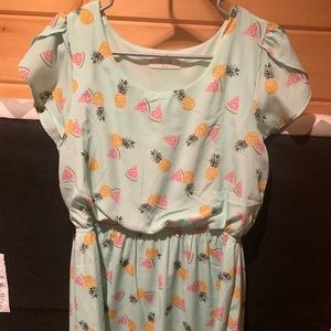 Pineapple and watermelon print dress